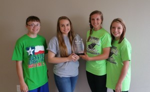 1st place Technical (left to right) Riley Smith, Avery Robinson, Emily Berend, Kim Hauger, (not pictured, Demi Butler)