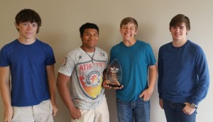 1st place Web Design- (left to right) Jake Jonas, Ethan Chambers, Trey Foyt, Tracer Collins